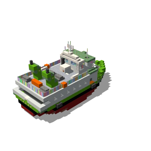 Green tug boat