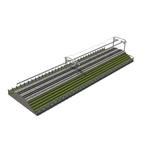 Elavated track with overhead power